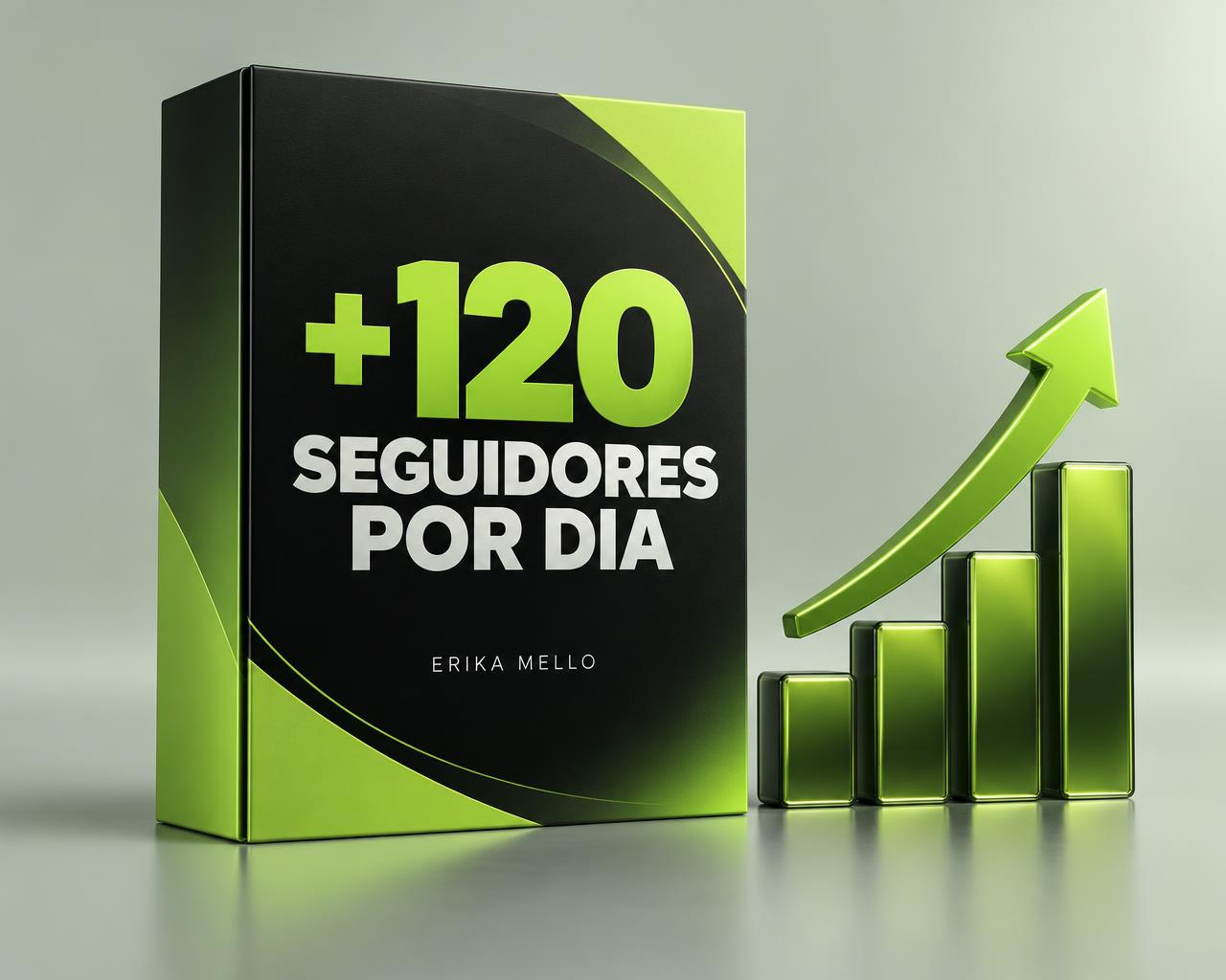 Mockup do curso Como Conseguimos +120 Seguidores Extras por Dia